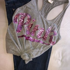 Pink Sequin Tank